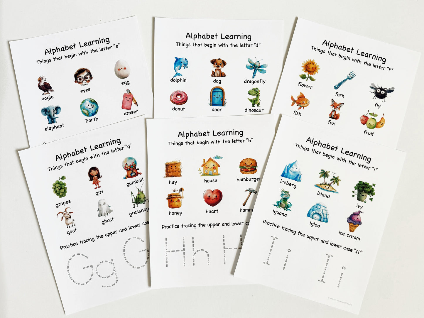 Toddler Morning Menu Alphabet Activity Pages Printed On Cardstock
