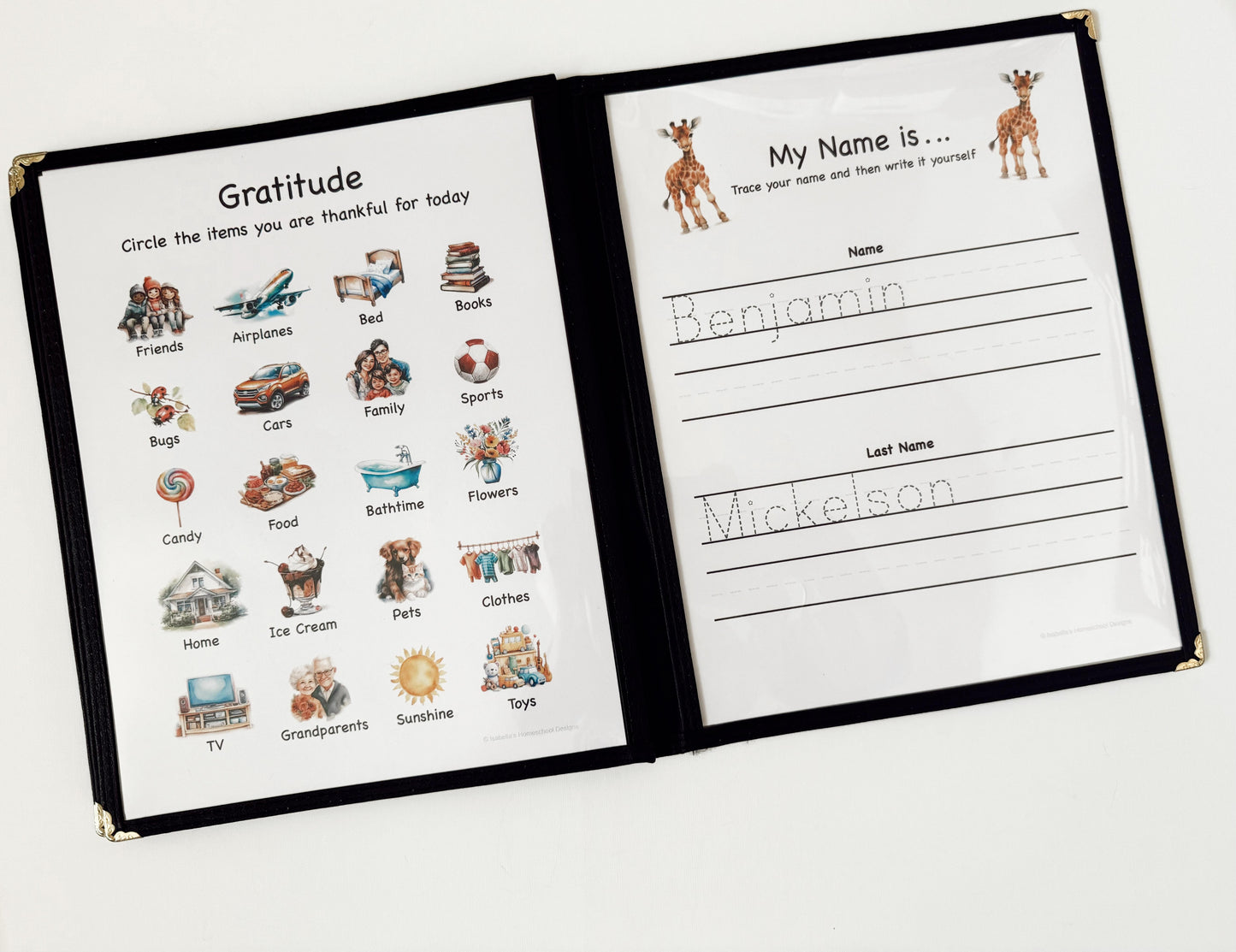 Personalized Preschool/Kindergarten Morning Menu Bundle with 80 Reusable Activity Pages