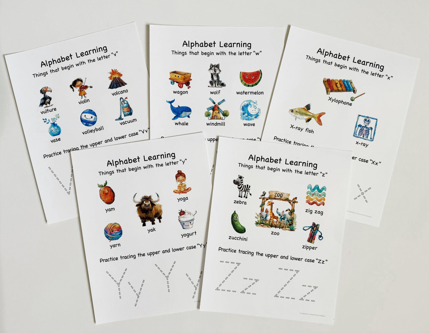 Toddler Morning Menu Alphabet Activity Pages Printed On Cardstock