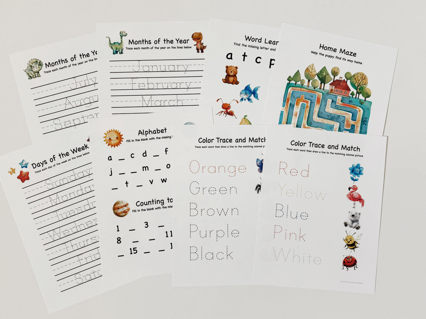 Personalized Preschool/Kindergarten Morning Menu Bundle with 80 Reusable Activity Pages