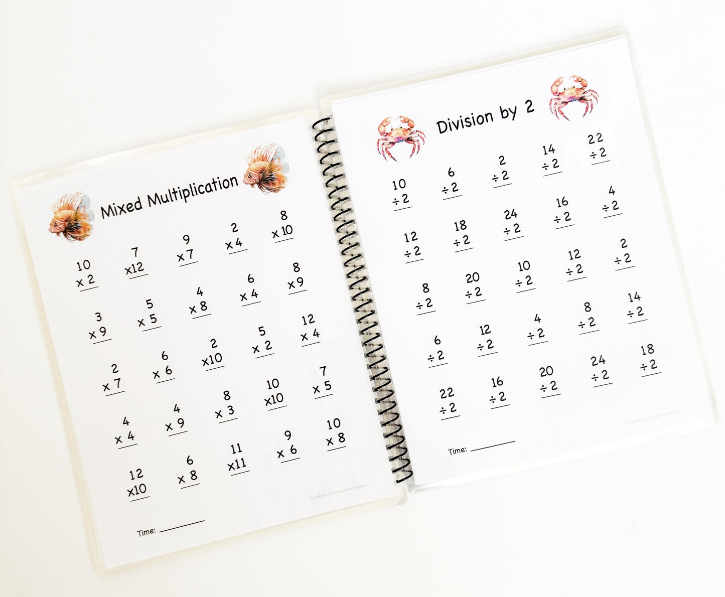 Multiplication and Division Learning Book with 26 Practice Pages
