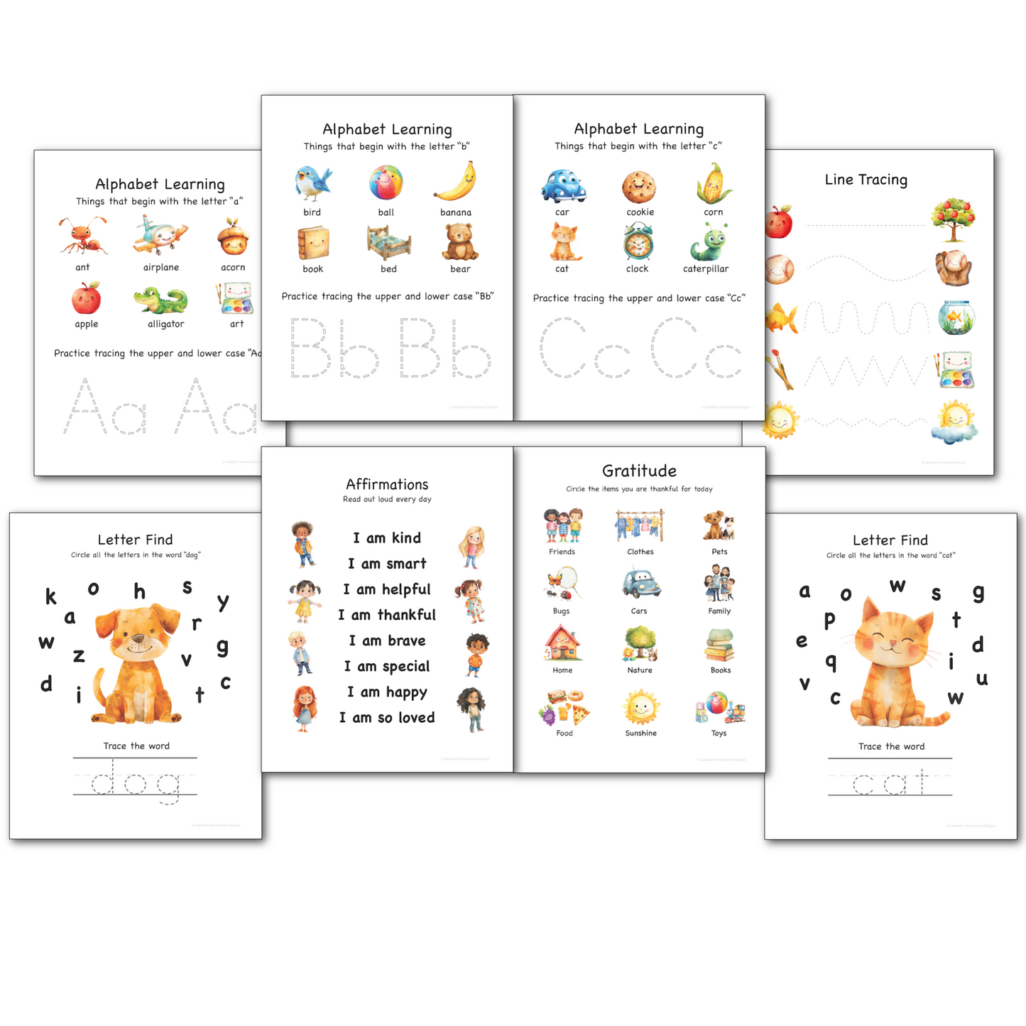 Personalized Toddler Morning Menu Pages