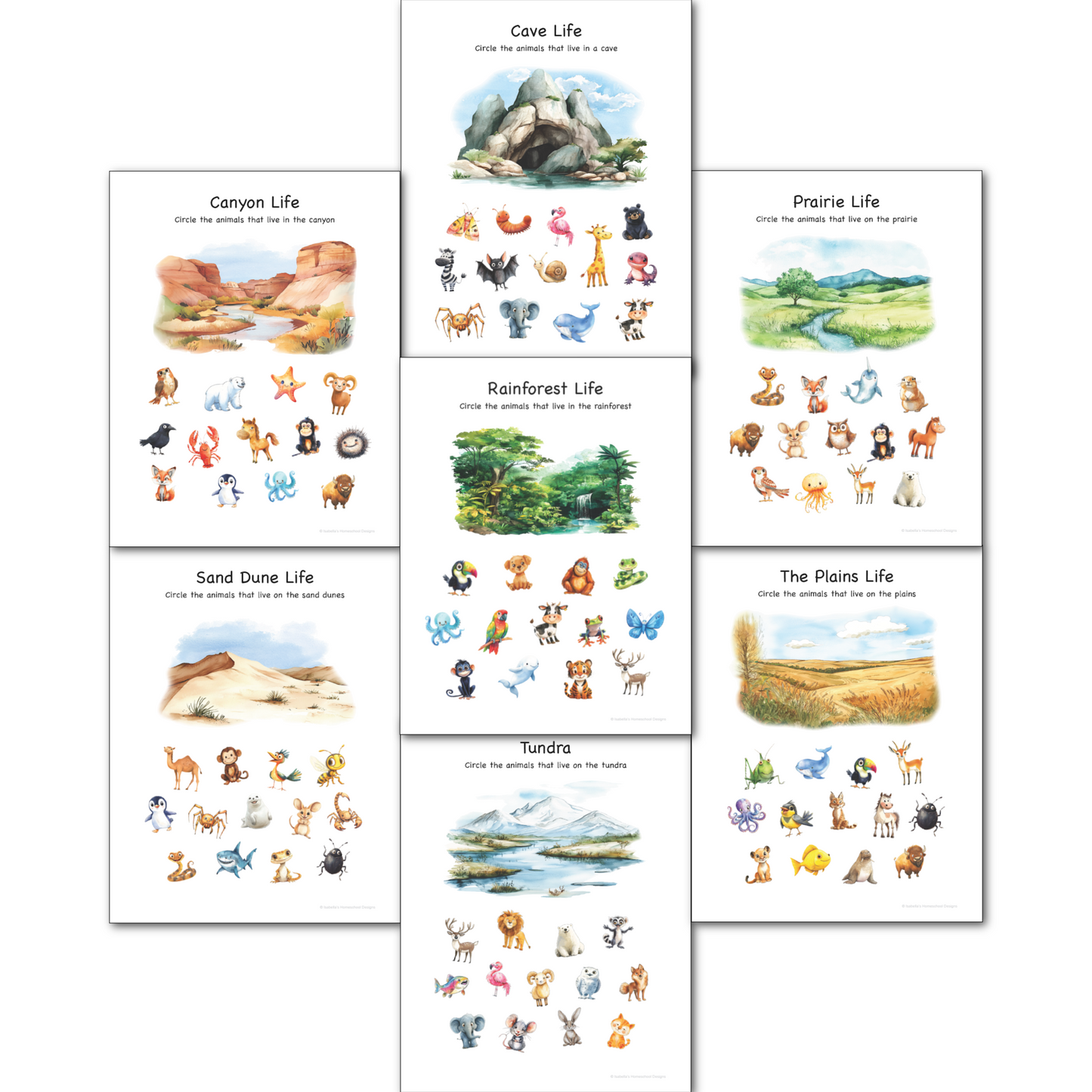 Animal Habitat Learning Activity Pages