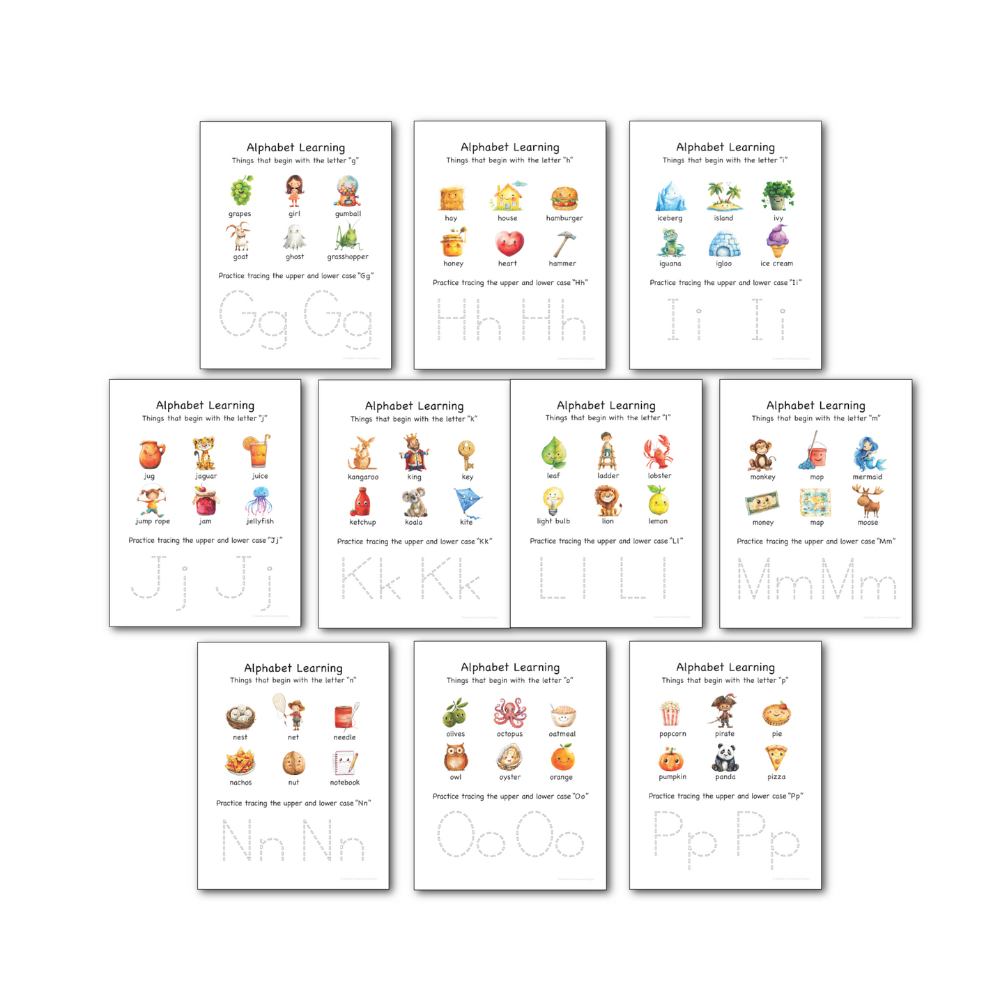 Alphabet Learning Activity Pages Preschool