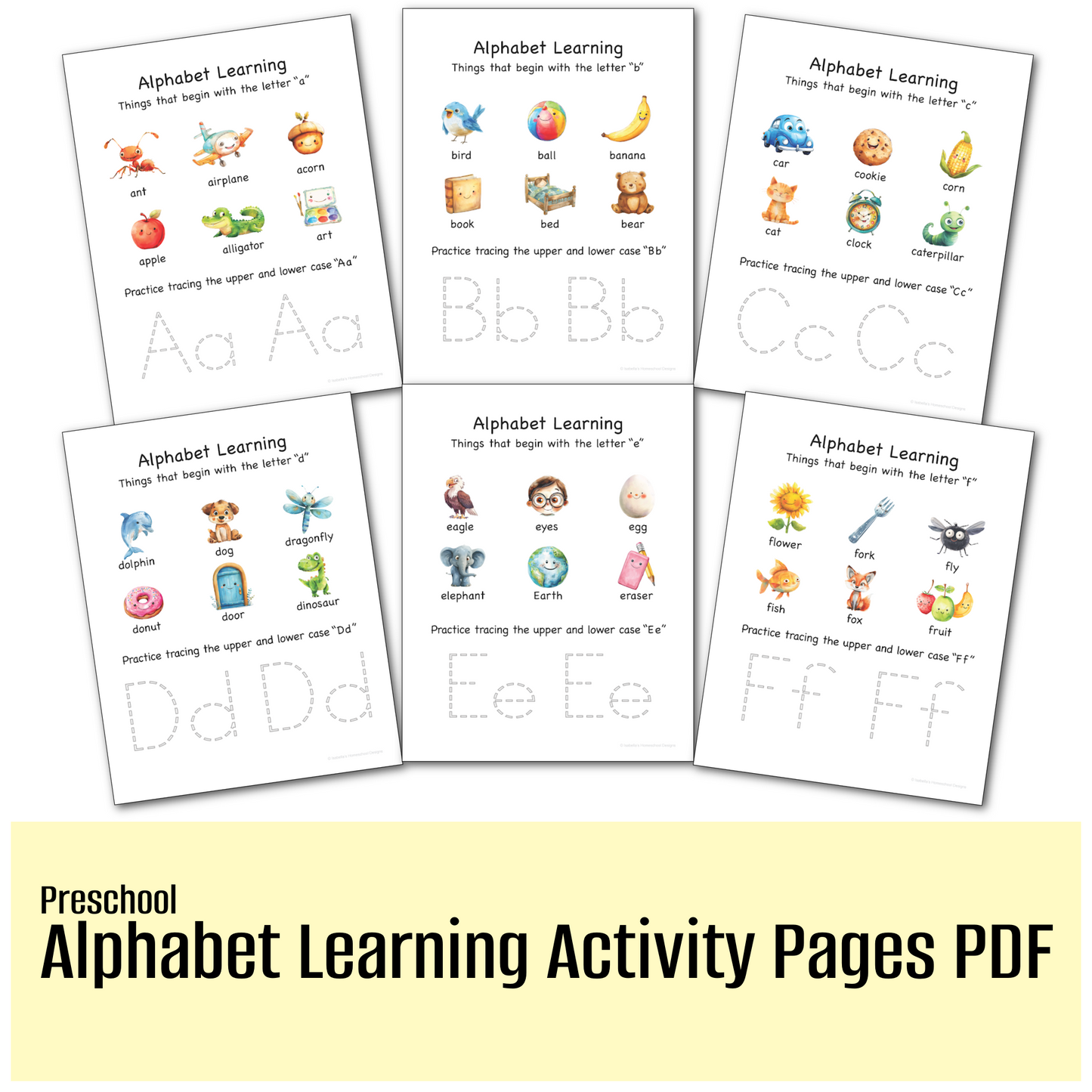 Alphabet Learning Activity Pages Preschool
