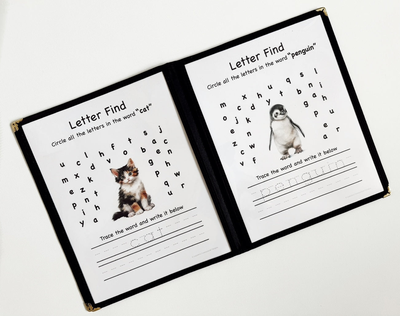 Preschool/Kindergarten Animal Learning Menu with 30 activity pages