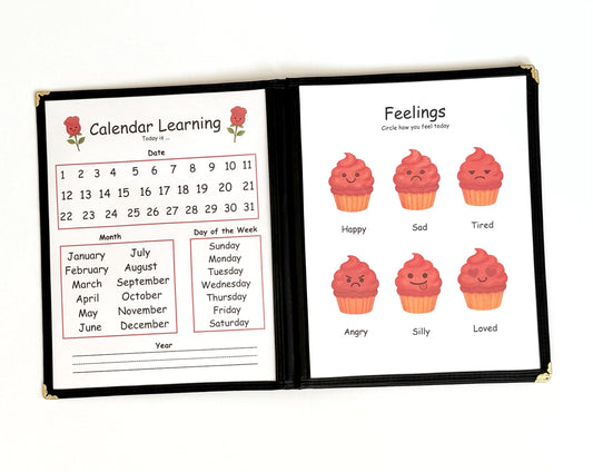 Valentines Preschool Morning Menu with 18 Activity Pages Toddler Busy Book for Independent Learning and Homeschool Curriculum