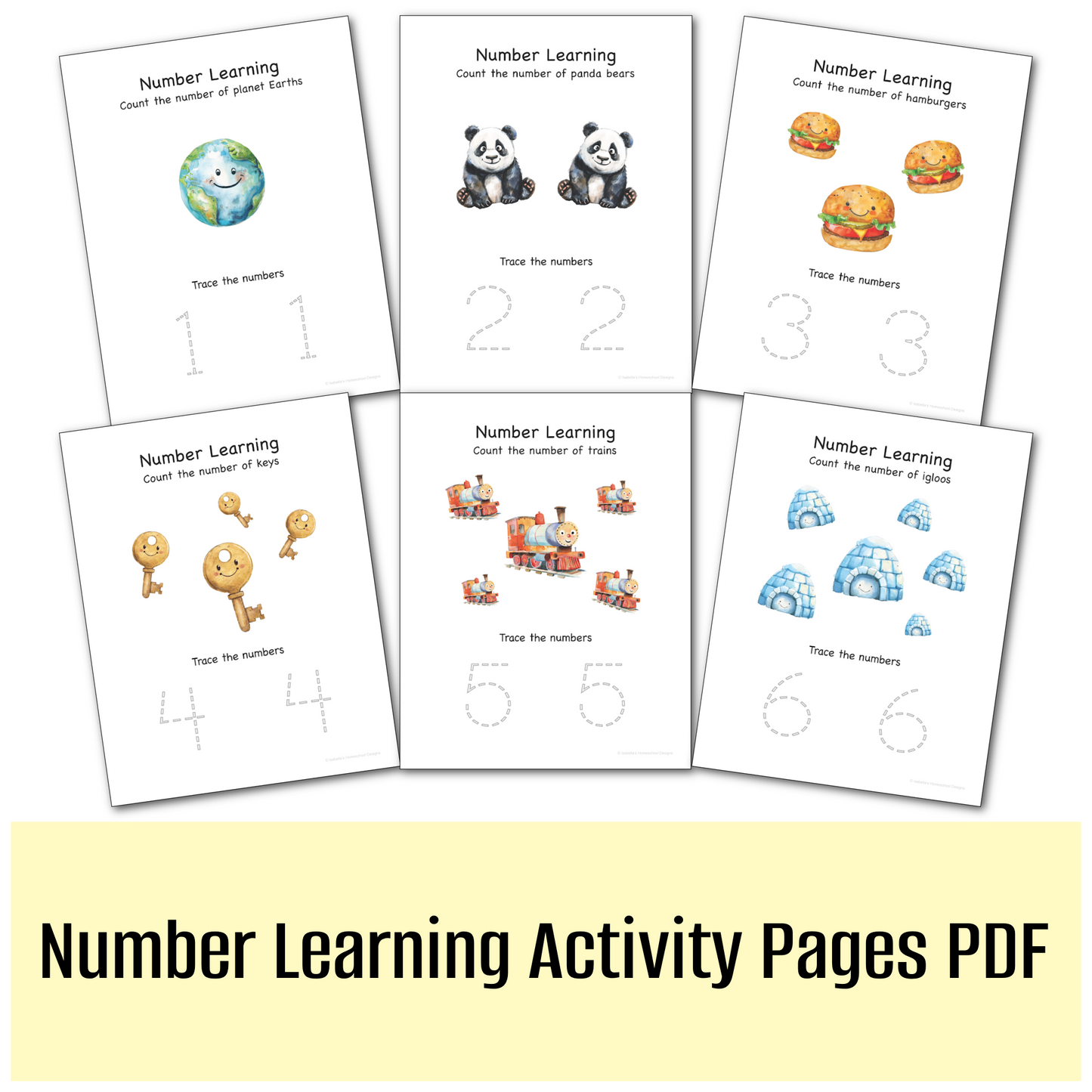 Numbers 1-10 Learning Activity Pages