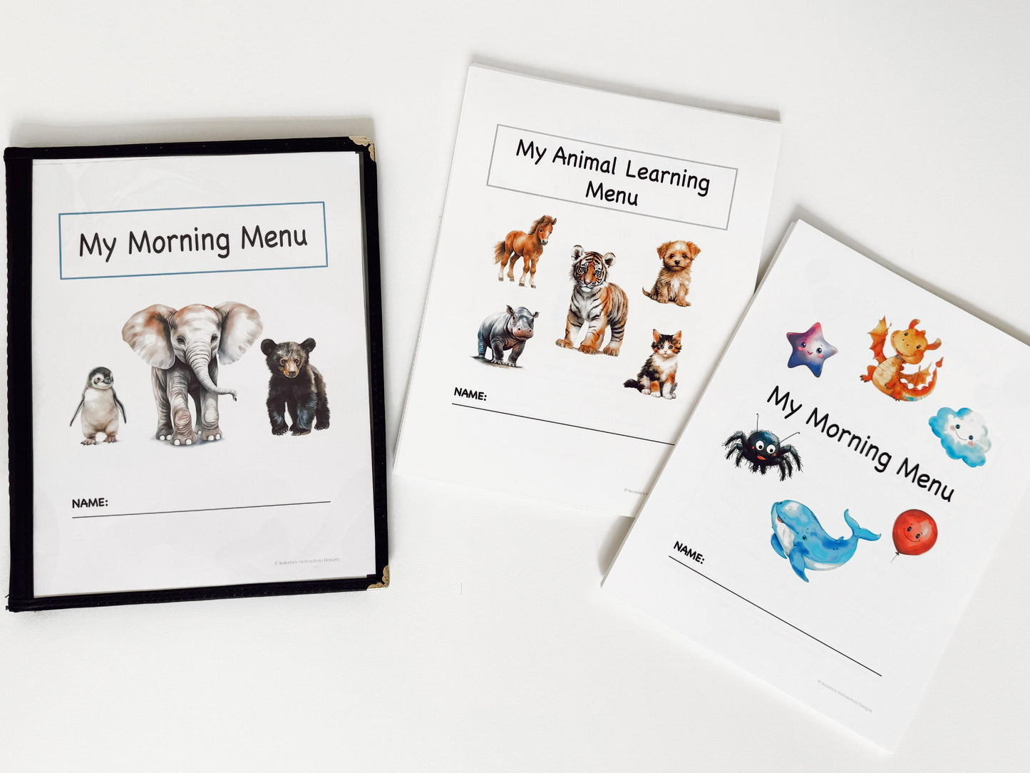 Personalized Preschool/Kindergarten Morning Menu Bundle with 80 Reusable Activity Pages