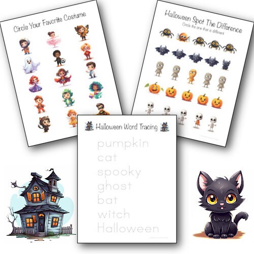 Halloween Morning Menu pages | Homeschool Morning Menu | Homeschool Printables | Preschool Morning Menu | Kindergarten Morning Menu |
