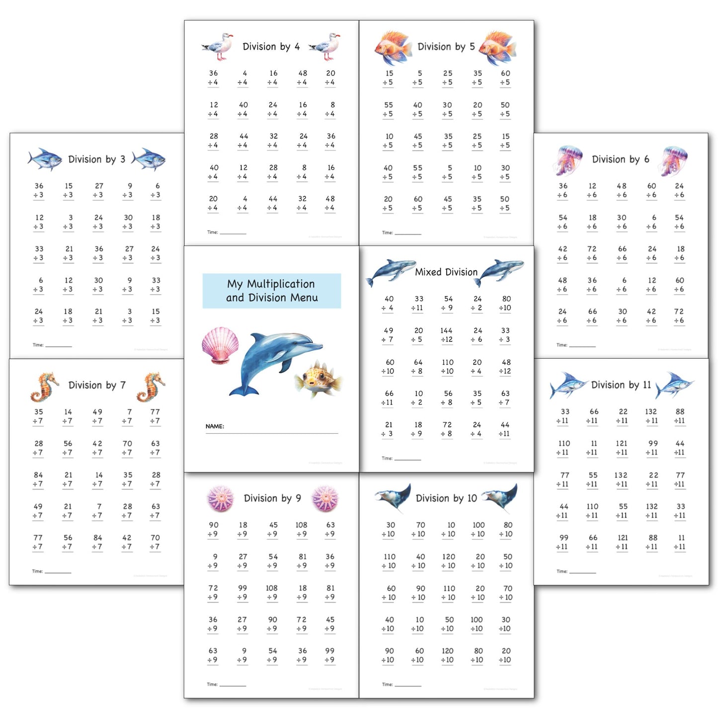 Multiplication and Division Practice Worksheets