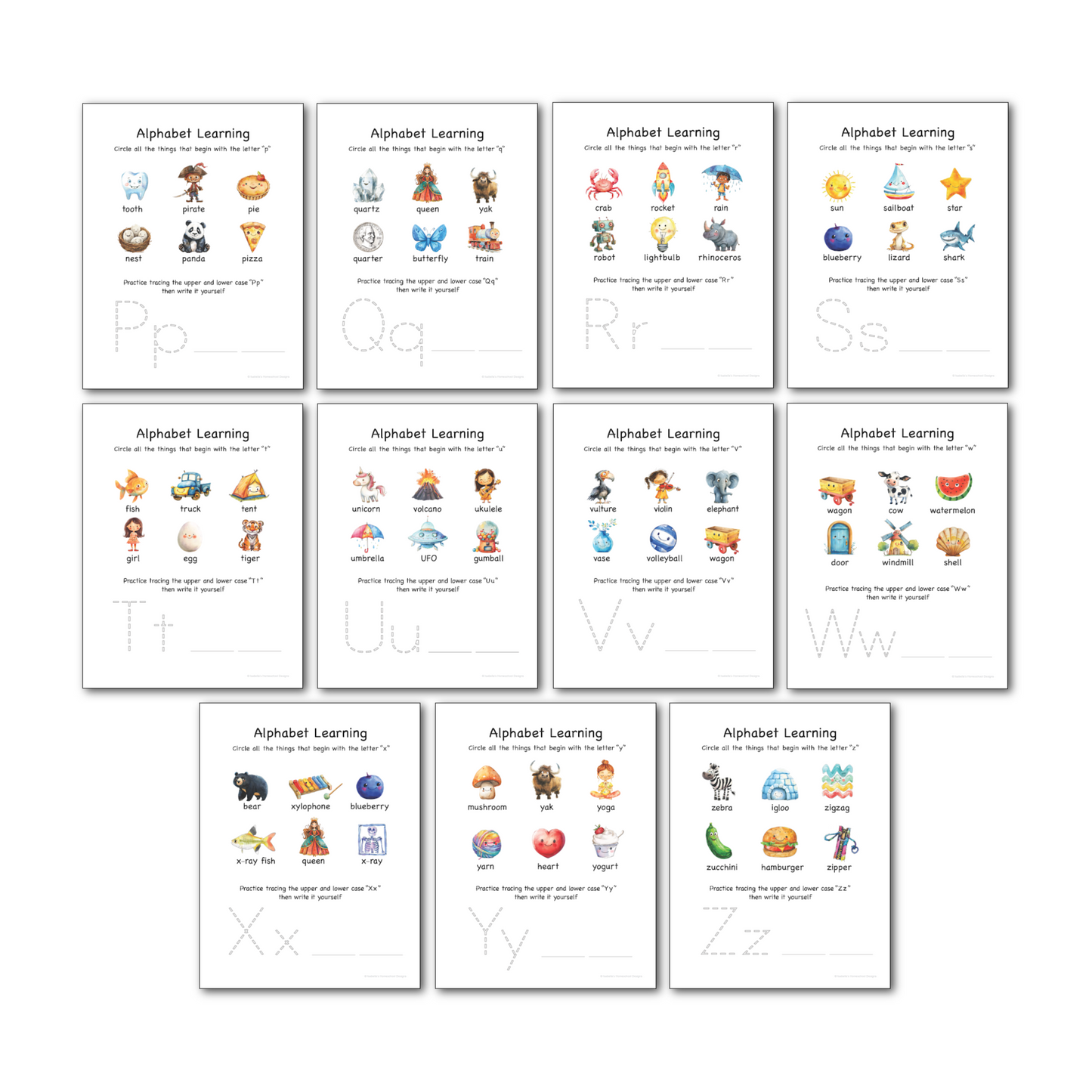 Alphabet Learning Activity Pages Kindergarten