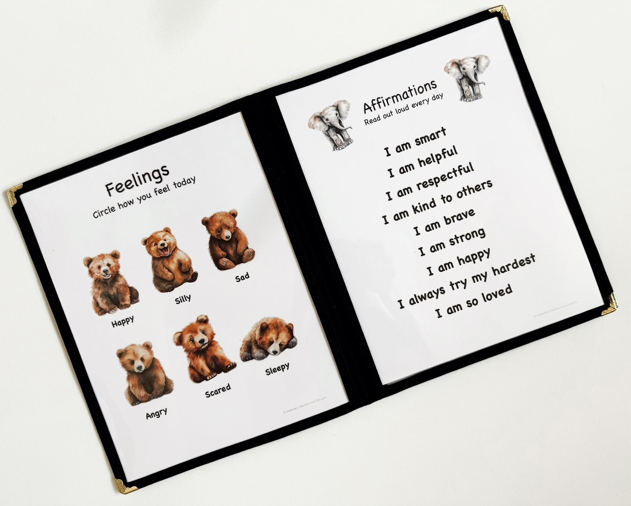 Personalized Morning Menu for preschoolers and kindergarteners including a menu cover and 27 educational pages printed on cardstock