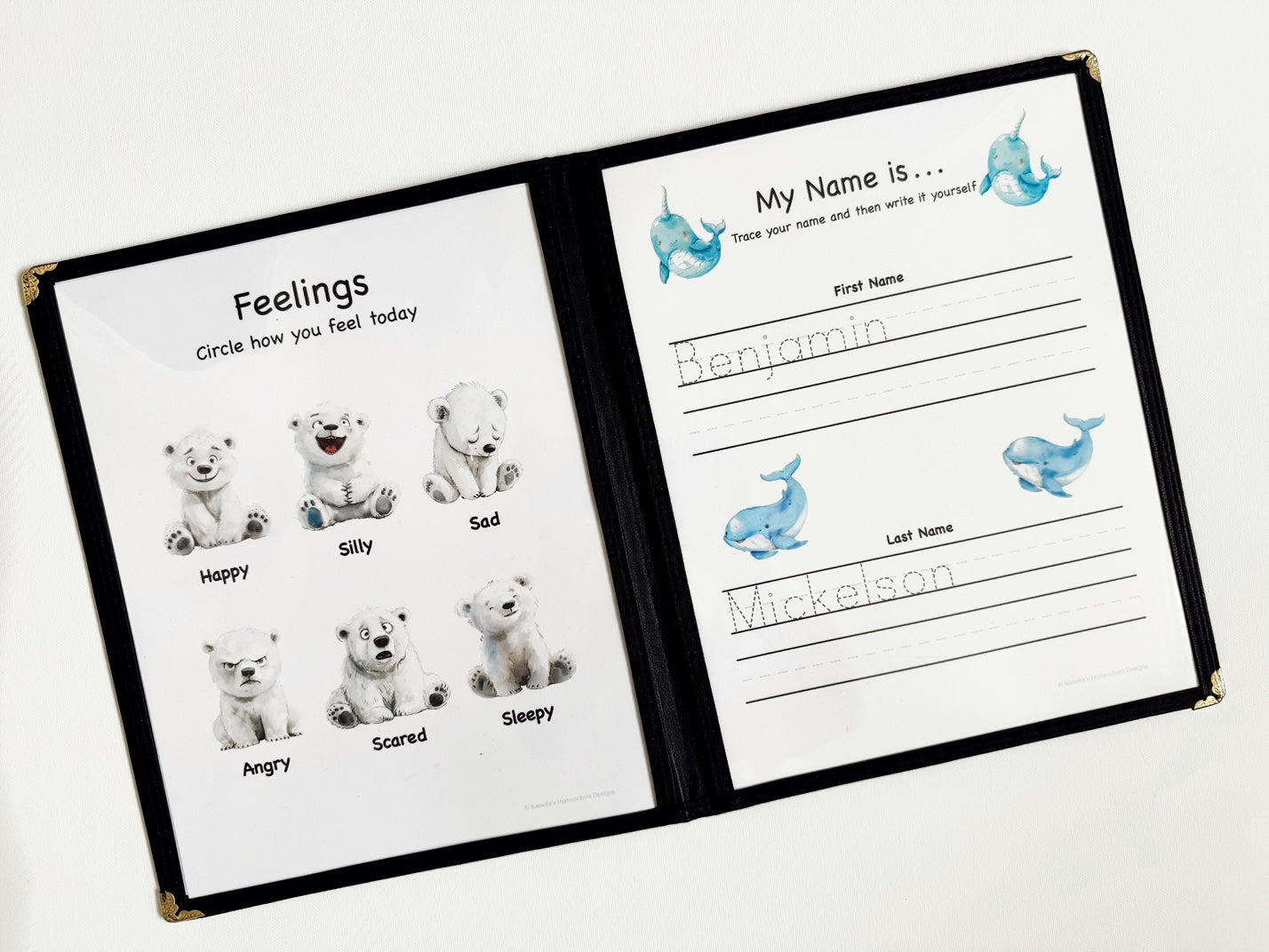 Personalized Morning Menu Volume 2 for preschoolers and kindergarteners including a menu cover and 27 educational pages printed on cardstock