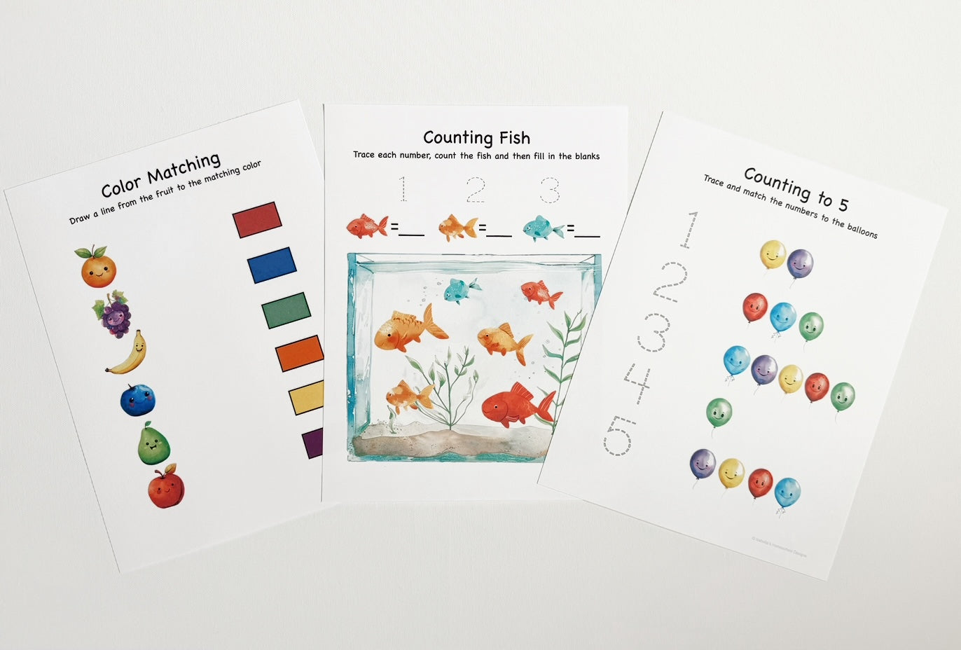 Personalized Morning Menu for Toddlers including a menu cover and 22 educational pages printed on cardstock