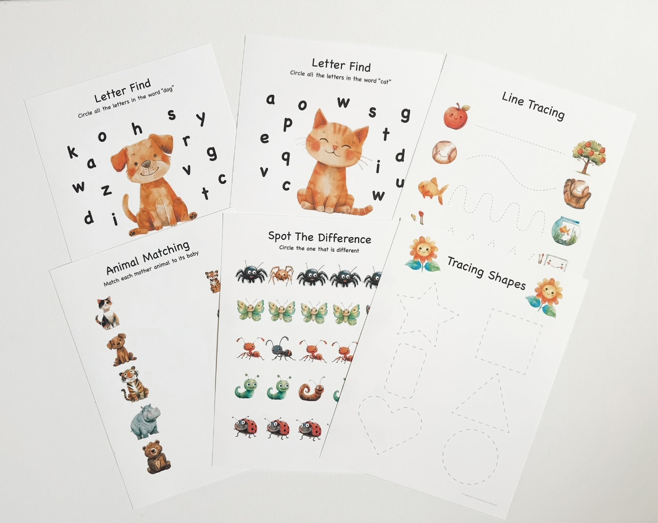 Personalized Morning Menu for Toddlers including a menu cover and 22 educational pages printed on cardstock