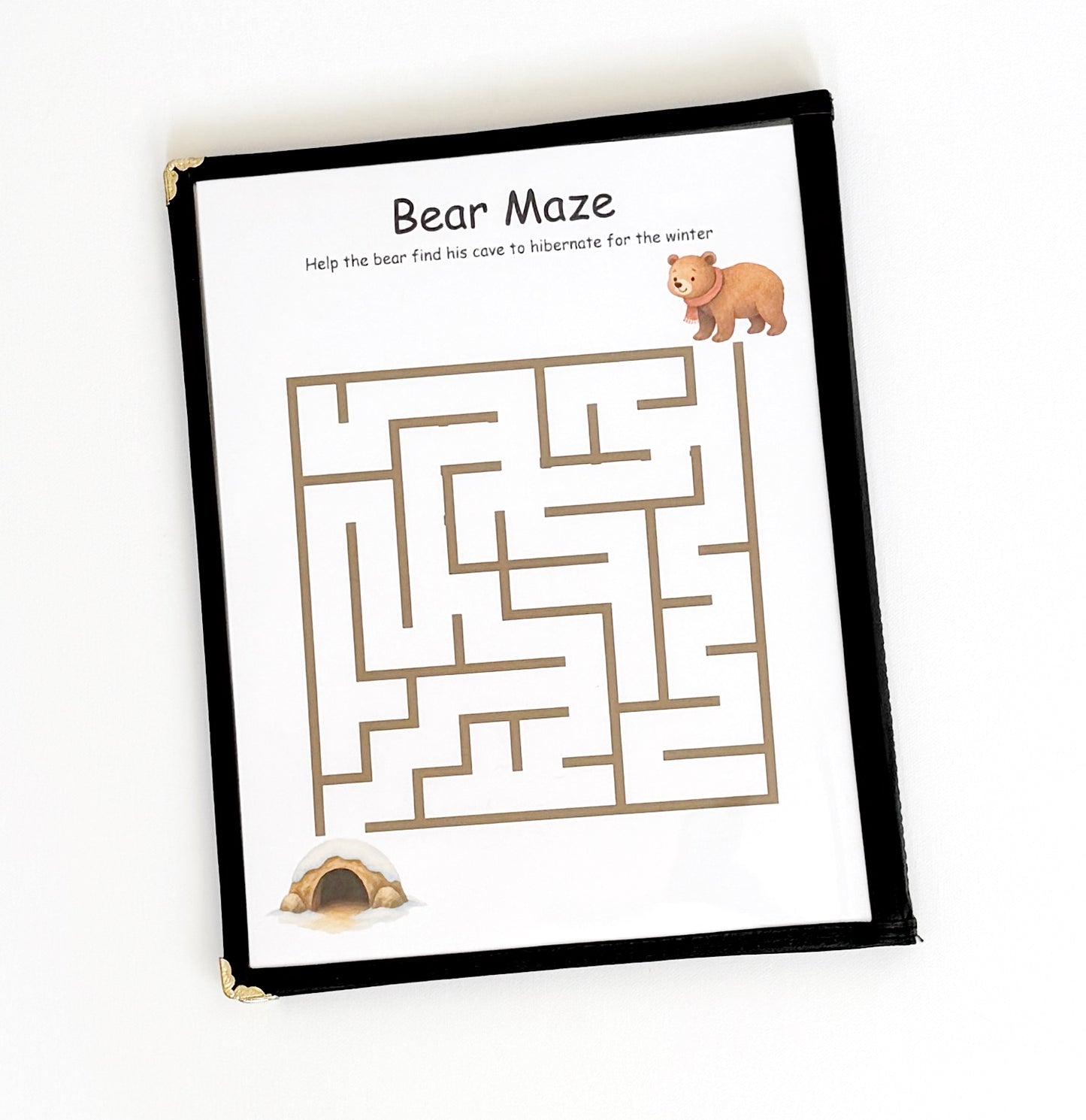 Winter Preschool Morning Menu with 18 Activity Pages Toddler Busy Book for Independent Learning and Homeschool Curriculum