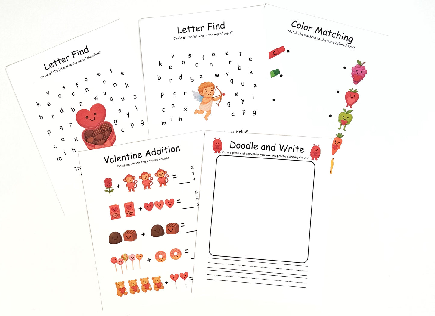 Valentines Preschool Morning Menu with 18 Activity Pages Toddler Busy Book for Independent Learning and Homeschool Curriculum