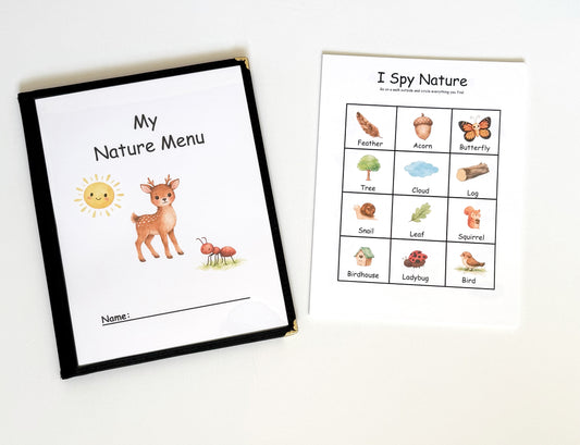 Nature Morning Menu with 23 Activity Pages| Preschool Curriculum| Toddler Busy Book|Preschool Workbook|Homeschool Curriculum| busy books for kids
