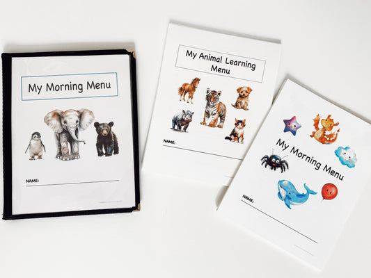 Personalized Preschool/Kindergarten Morning Menu Bundle with 80 Reusable Activity Pages